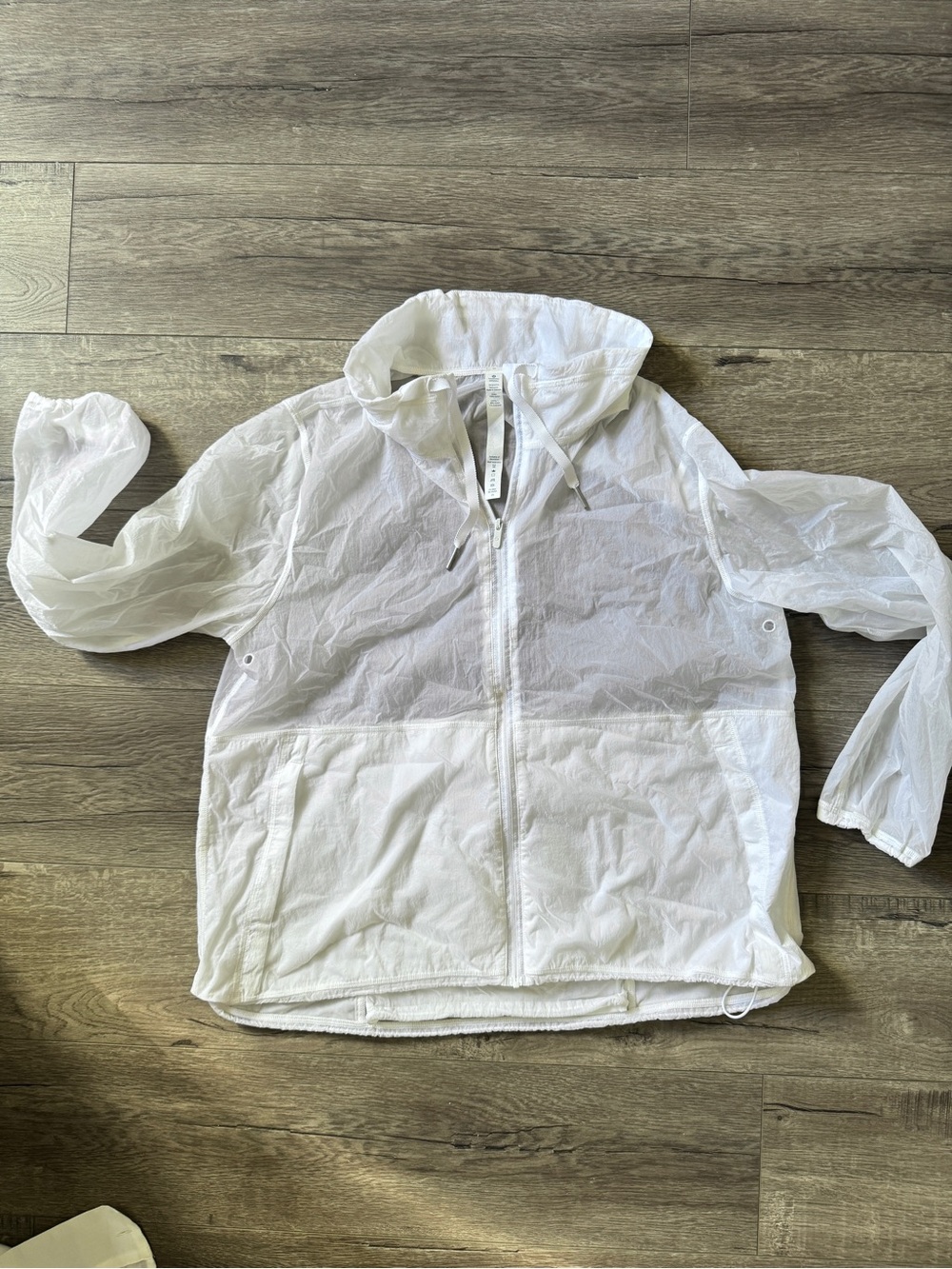 Lululemon Lightweight White Hooded Windbreaker Jacket